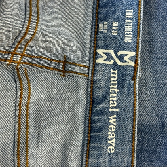 Mutual Weave Men's Athletic Fit Jeans 38 x 36 5 pocket Whisker Detail Big & Tall - Picture 8 of 12